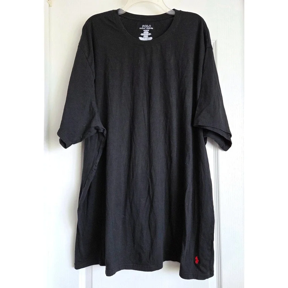 Polo Ralph Lauren Mens 3XT Big & Tall Black Short Sleeve T-Shirt Red Pony Logo